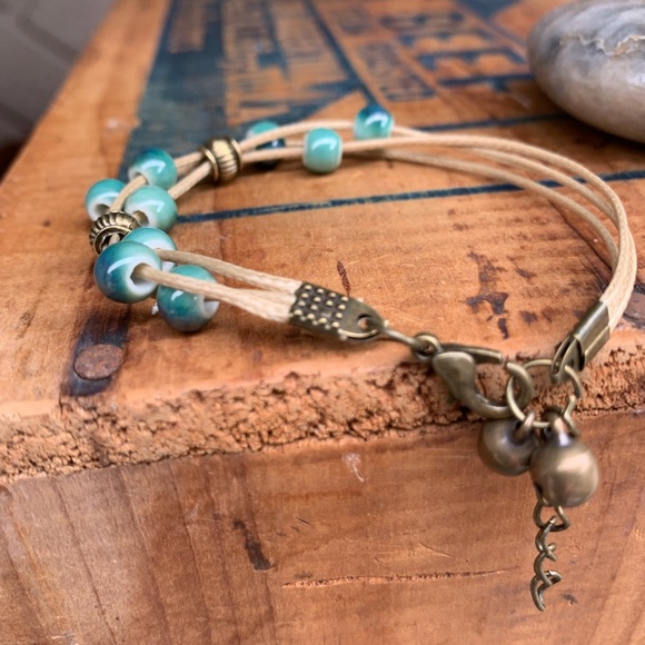 ✨VINTAGE BOHO CERAMIC STRING BRACELET/ANKLET - Picture 7 of 8